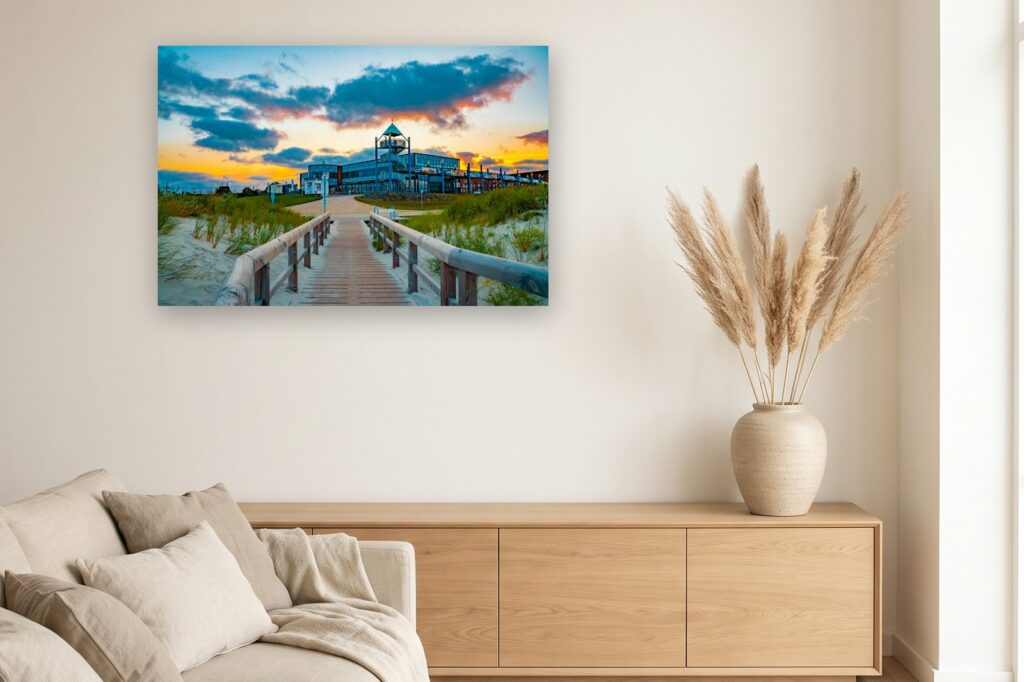 Leinwand Norddeich 11 als 120 x 80 cm Leinwand im Wohnzimmer