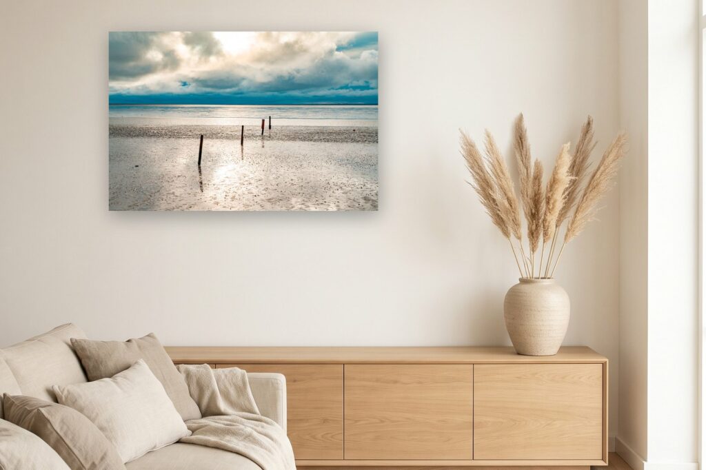 Leinwand Norddeich 14 als 120 x 80 cm Leinwand im Wohnzimmer