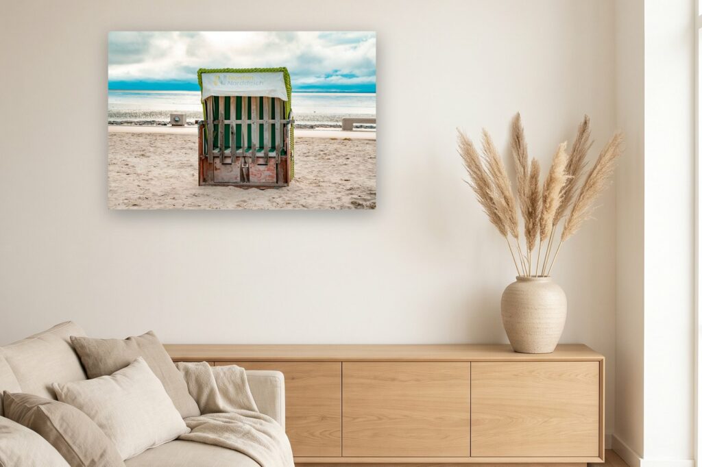Leinwand Norddeich 15 als 120 x 80 cm Leinwand im Wohnzimmer