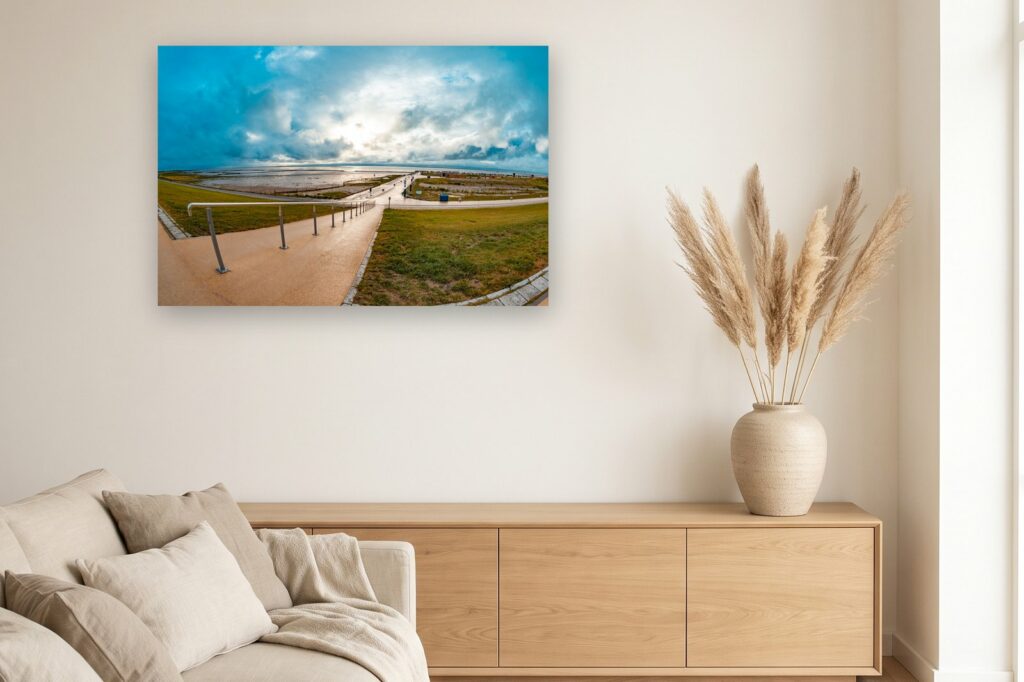 Leinwand Norddeich 16 als 120 x 80 cm Leinwand im Wohnzimmer