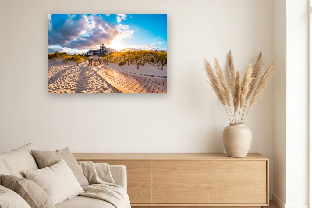 Leinwand Norddeich 2 als 120 x 80 cm Leinwand im Wohnzimmer