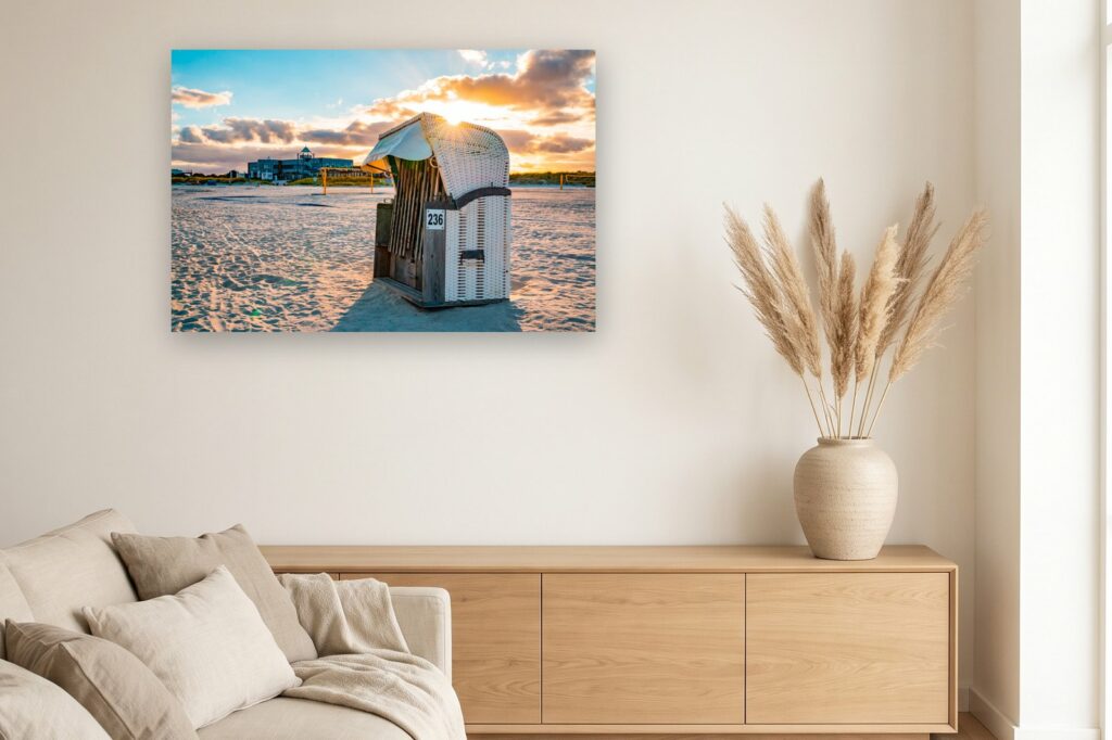 Leinwand Norddeich 3 als 120 x 80 cm Leinwand im Wohnzimmer