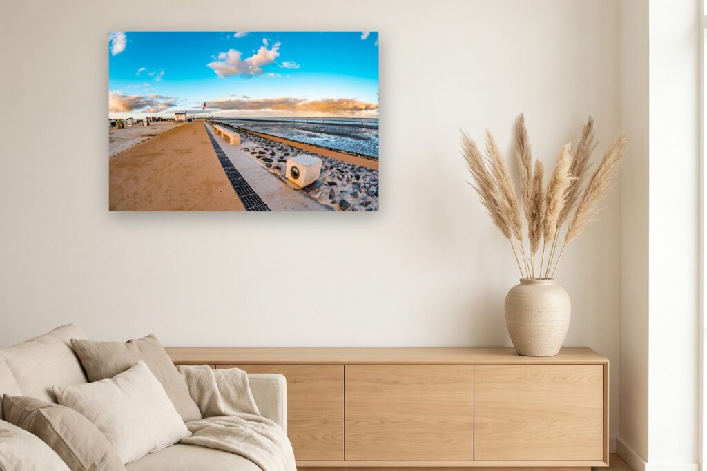 Leinwand Norddeich 5 als 120 x 80 cm Leinwand im Wohnzimmer