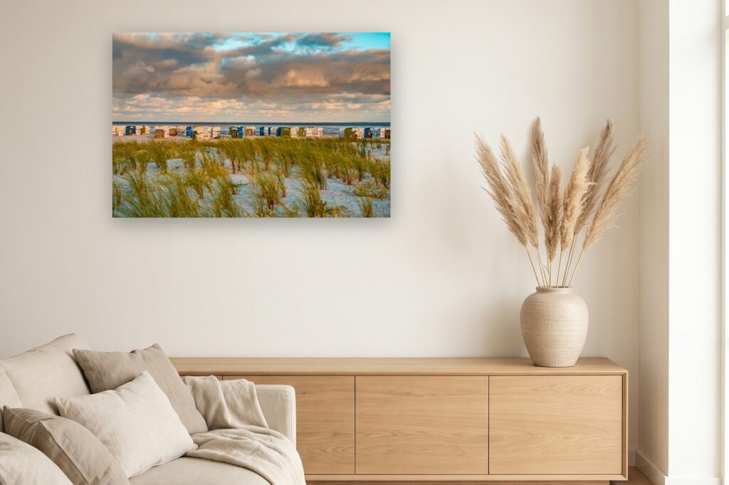 Leinwand Norddeich 6 als 120 x 80 cm Leinwand im Wohnzimmer