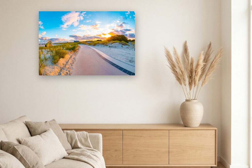 Leinwand Norddeich 7 als 120 x 80 cm Leinwand im Wohnzimmer