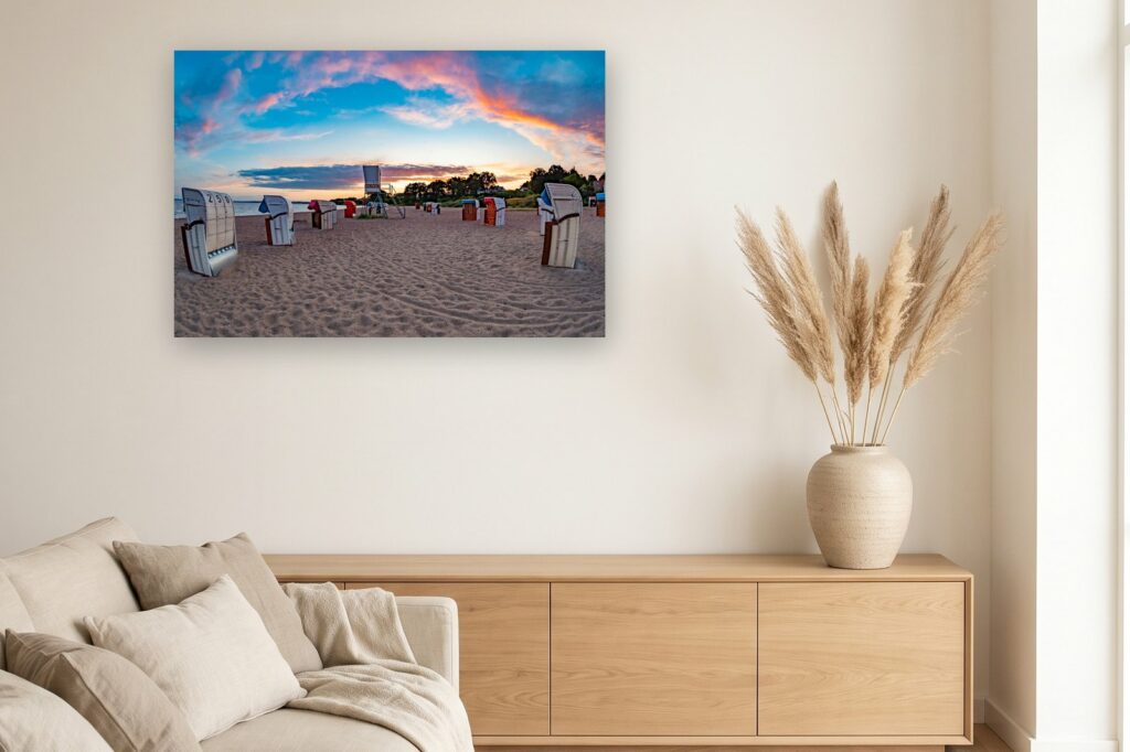 Leinwand Pelzerhaken 2 als 120 x 80 cm Leinwand im Wohnzimmer