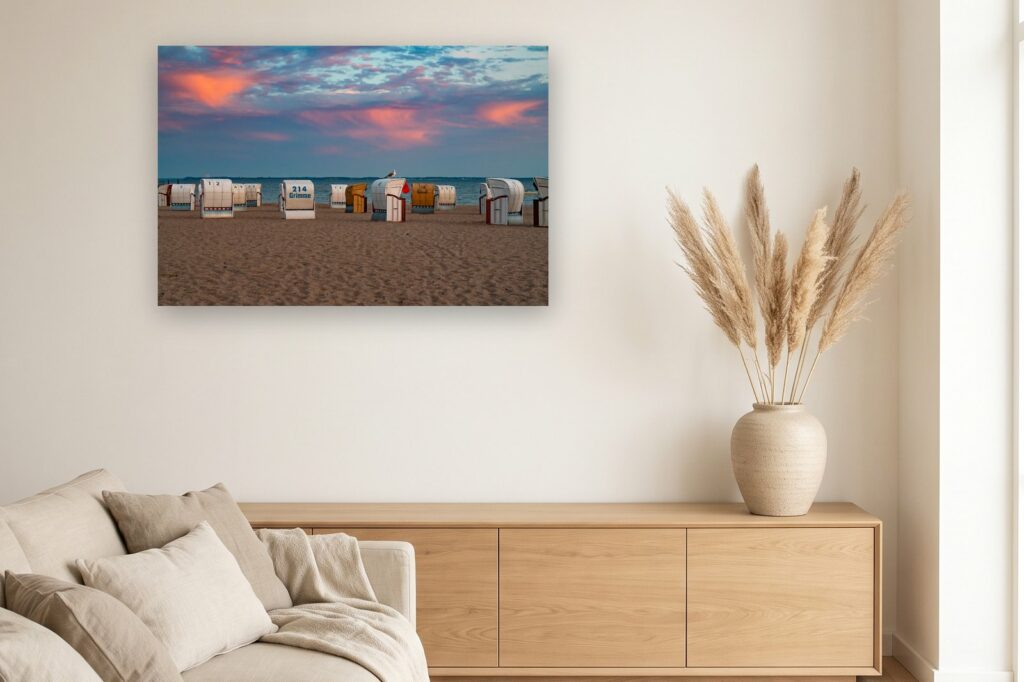 Leinwand Pelzerhaken 3 als 120 x 80 cm Leinwand im Wohnzimmer