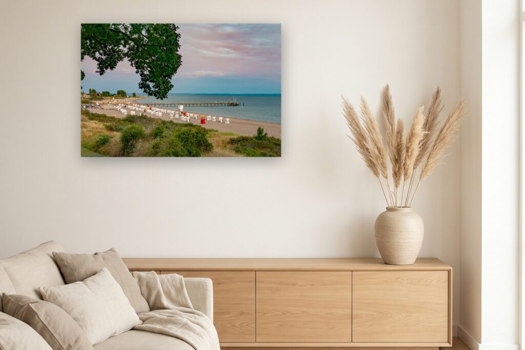 Leinwand Pelzerhaken 4 als 120 x 80 cm Leinwand im Wohnzimmer