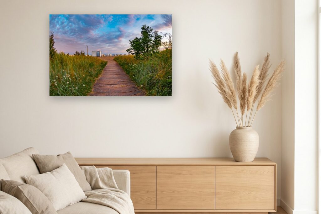 Leinwand Pelzerhaken 5 als 120 x 80 cm Leinwand im Wohnzimmer