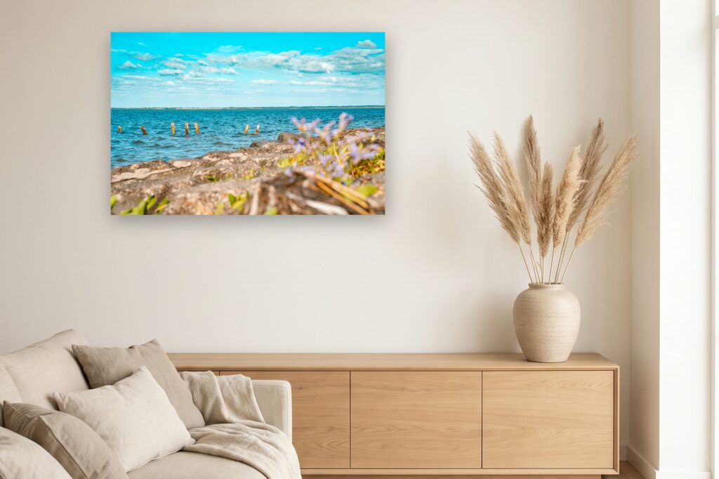 Leinwand Rømø 1 als 120 x 80 cm Leinwand im Wohnzimmer