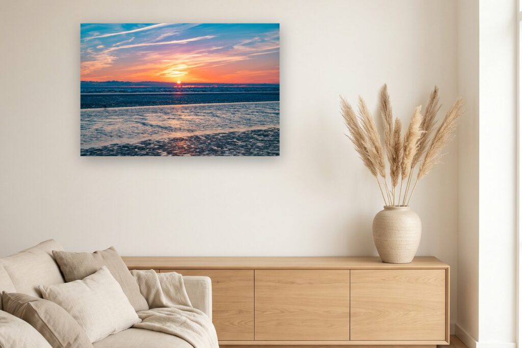 Leinwand Rømø 10 als 120 x 80 cm Leinwand im Wohnzimmer