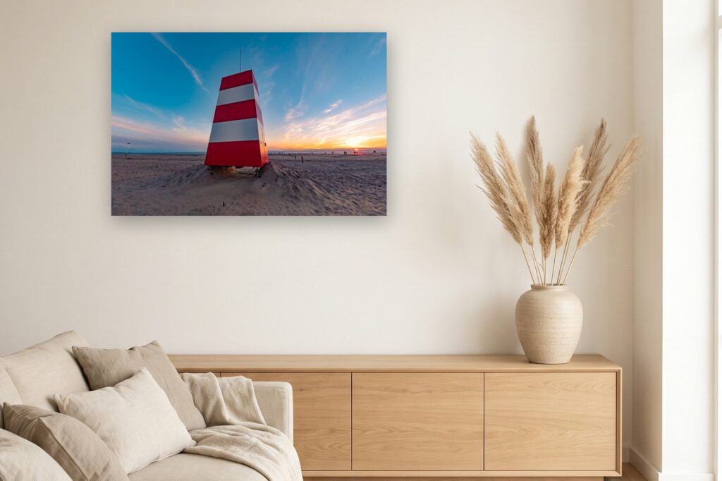 Leinwand Rømø 11 als 120 x 80 cm Leinwand im Wohnzimmer