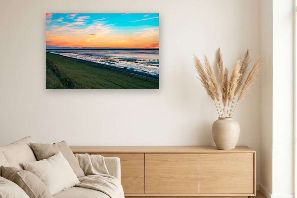Leinwand Rømø 12 als 120 x 80 cm Leinwand im Wohnzimmer