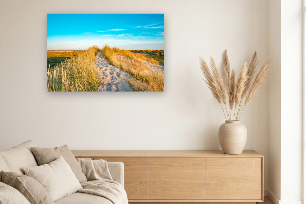 Leinwand Rømø 13 als 120 x 80 cm Leinwand im Wohnzimmer