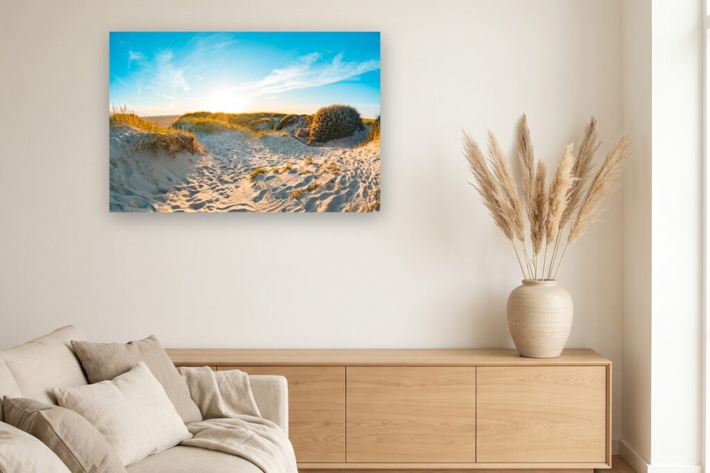 Leinwand Rømø 14 als 120 x 80 cm Leinwand im Wohnzimmer