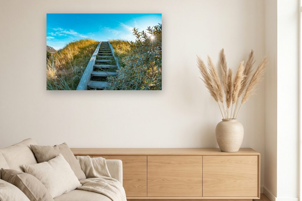 Leinwand Rømø 19 als 120 x 80 cm Leinwand im Wohnzimmer