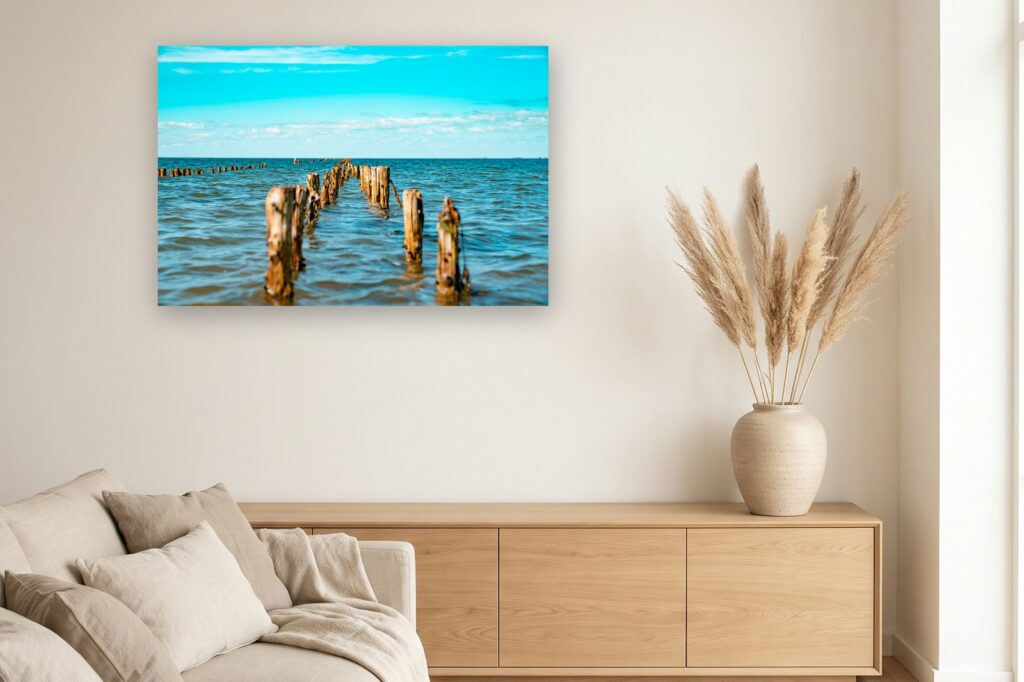 Leinwand Rømø 2 als 120 x 80 cm Leinwand im Wohnzimmer