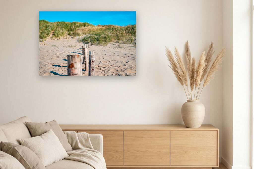 Leinwand Rømø 20 als 120 x 80 cm Leinwand im Wohnzimmer