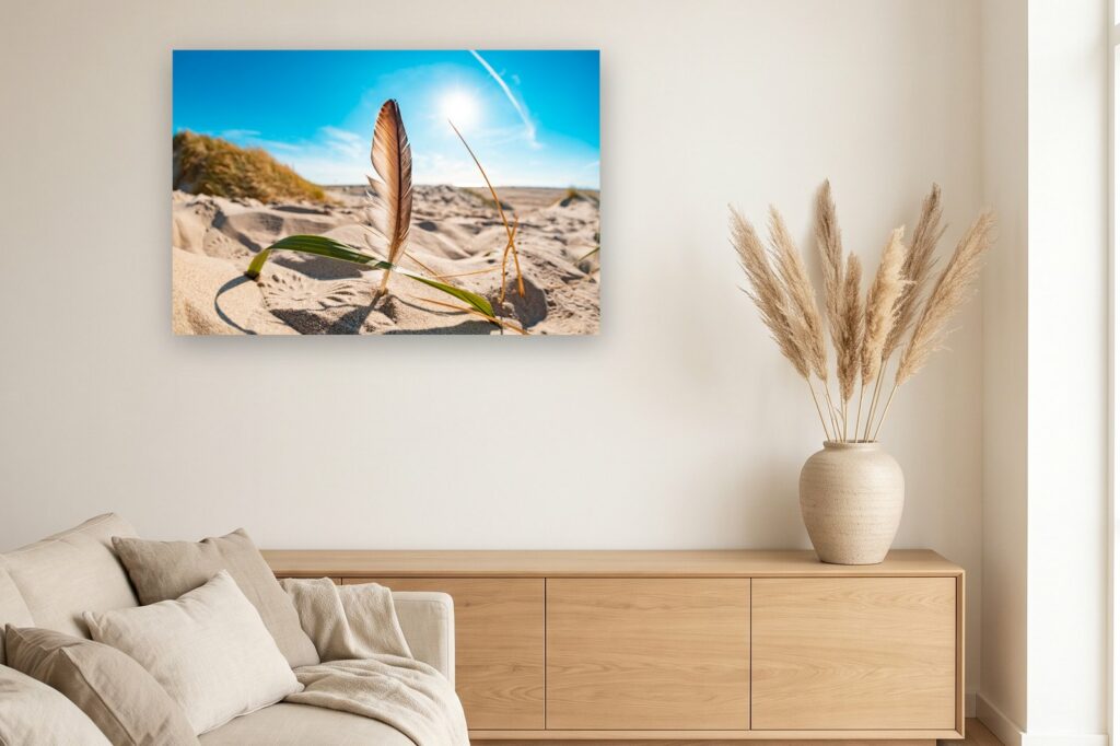 Leinwand Rømø 22 als 120 x 80 cm Leinwand im Wohnzimmer