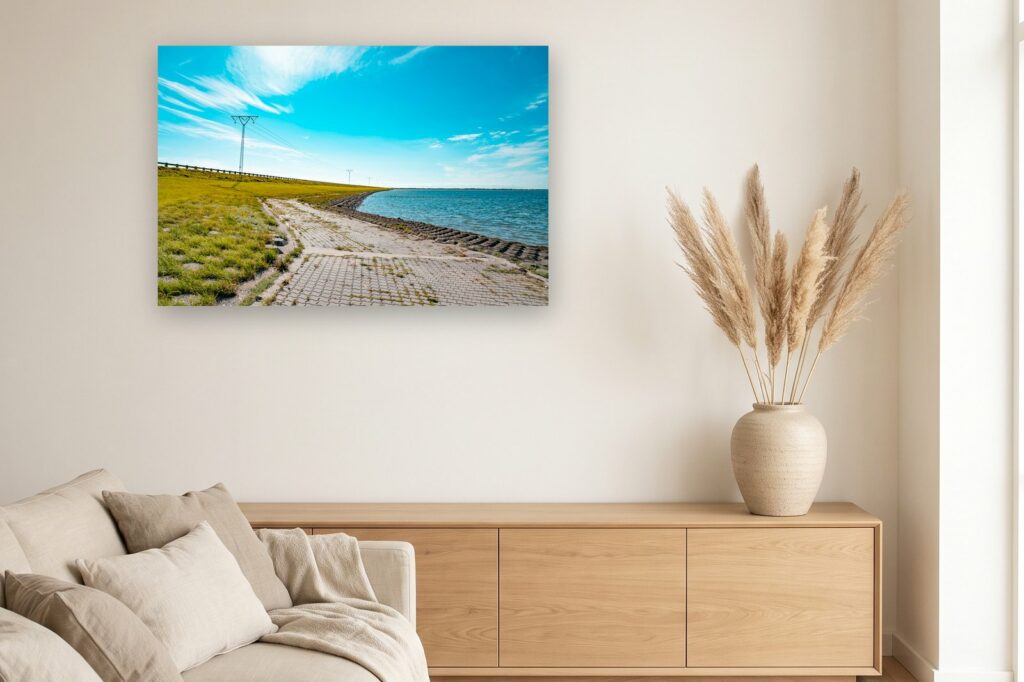 Leinwand Rømø 3 als 120 x 80 cm Leinwand im Wohnzimmer