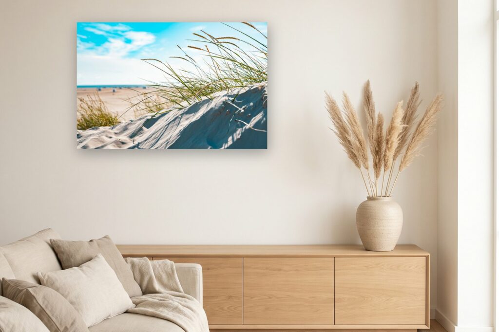 Leinwand Rømø 6 als 120 x 80 cm Leinwand im Wohnzimmer
