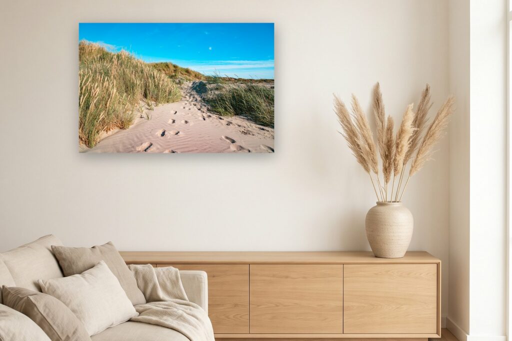 Leinwand Rømø 7 als 120 x 80 cm Leinwand im Wohnzimmer
