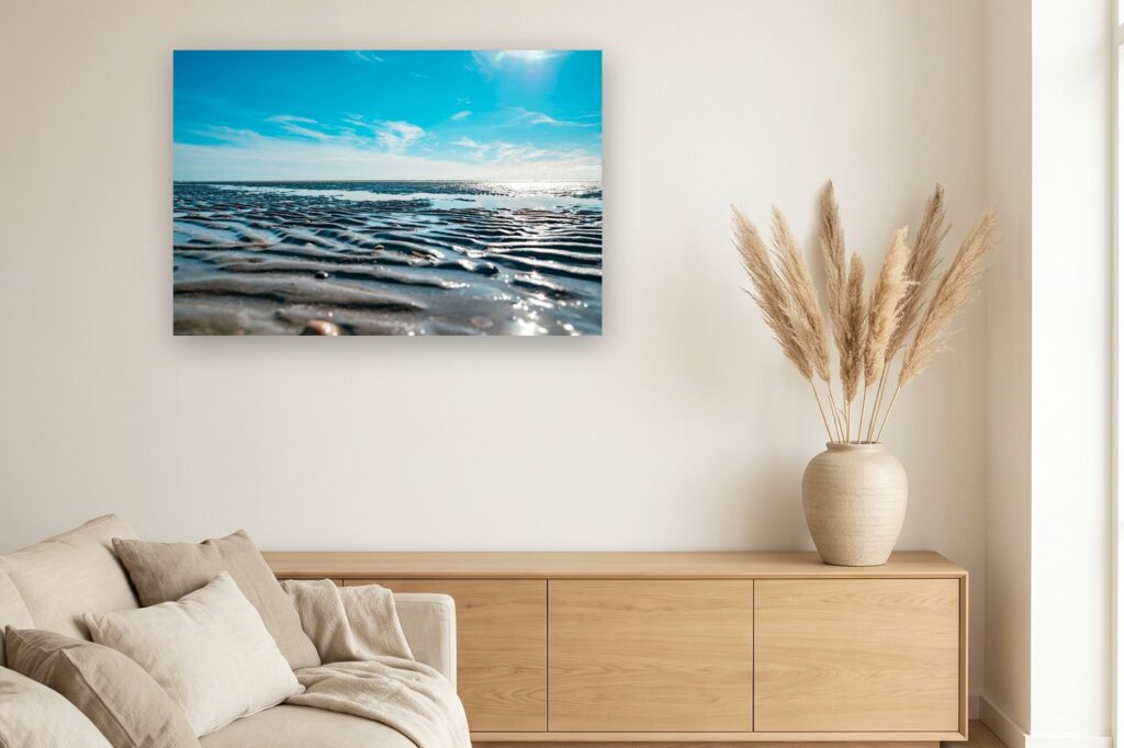 Leinwand Rømø 8 als 120 x 80 cm Leinwand im Wohnzimmer