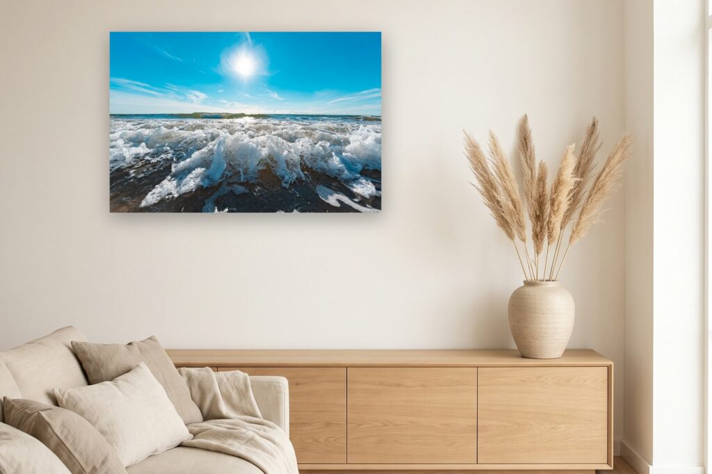 Leinwand Rømø 9 als 120 x 80 cm Leinwand im Wohnzimmer
