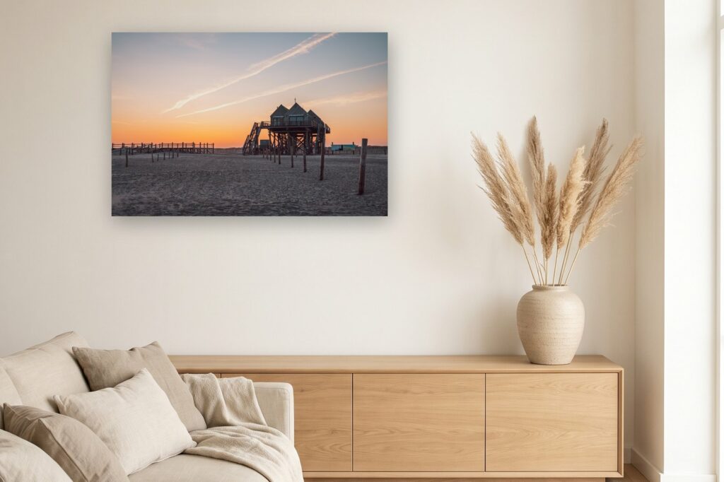 Leinwand Sankt Peter-Ording 2 als 120 x 80 cm Leinwand im Wohnzimmer