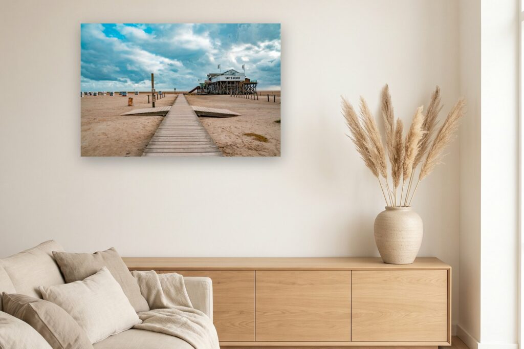 Leinwand Sankt Peter-Ording 9 als 120 x 80 cm Leinwand im Wohnzimmer