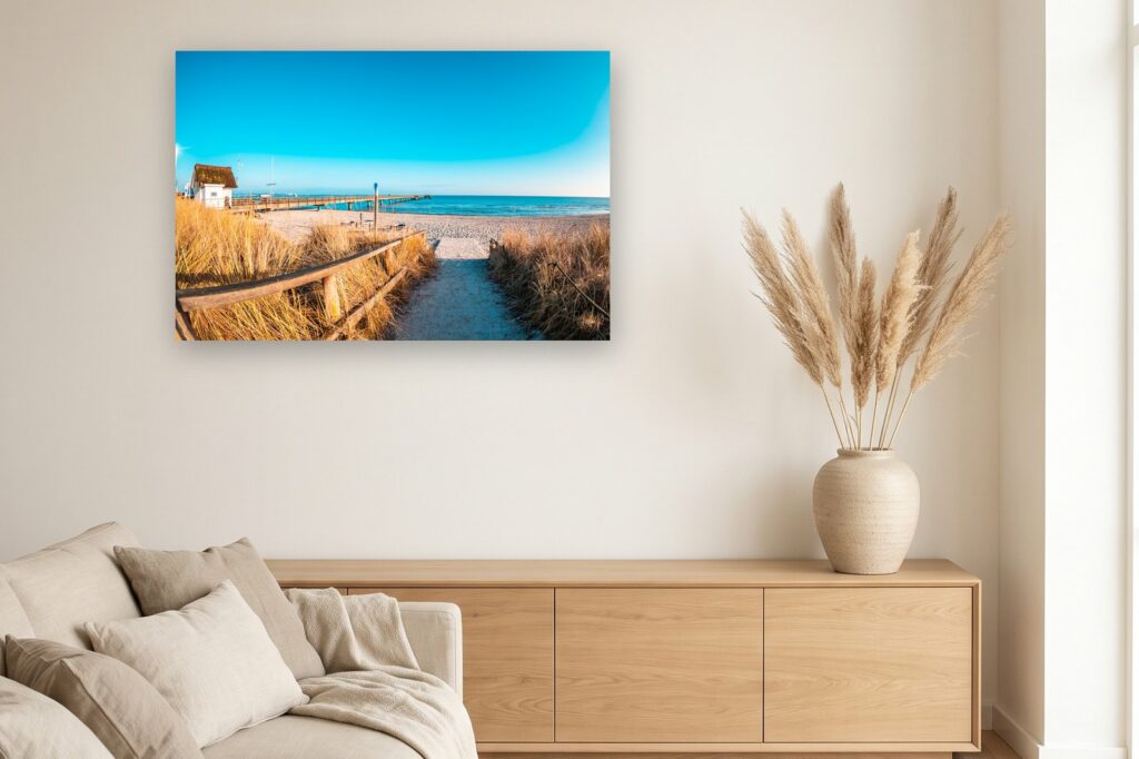 Leinwand Scharbeutz 10 als 120 x 80 cm Leinwand im Wohnzimmer