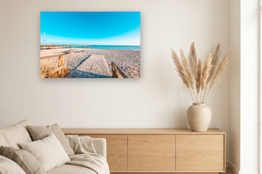 Leinwand Scharbeutz 11 als 120 x 80 cm Leinwand im Wohnzimmer