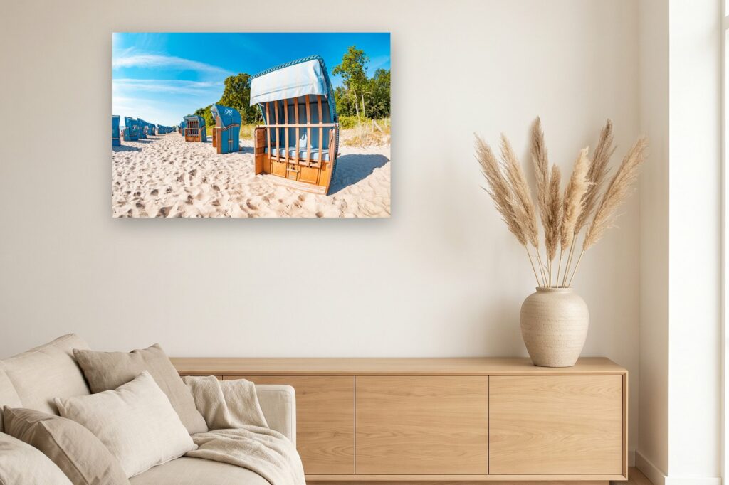 Leinwand Scharbeutz 16 als 120 x 80 cm Leinwand im Wohnzimmer