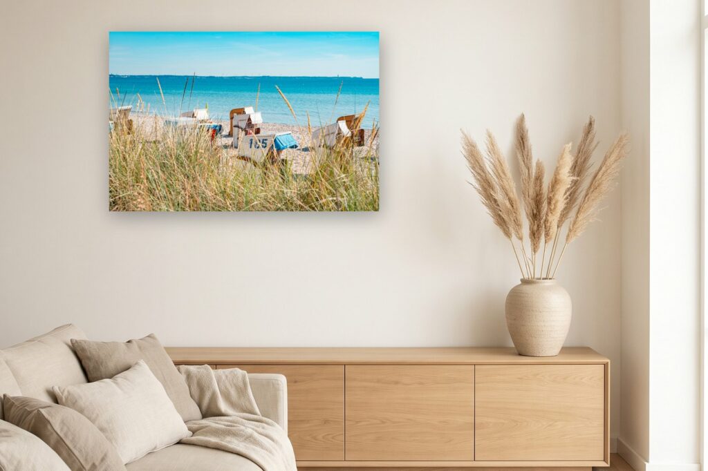 Leinwand Scharbeutz 18 als 120 x 80 cm Leinwand im Wohnzimmer