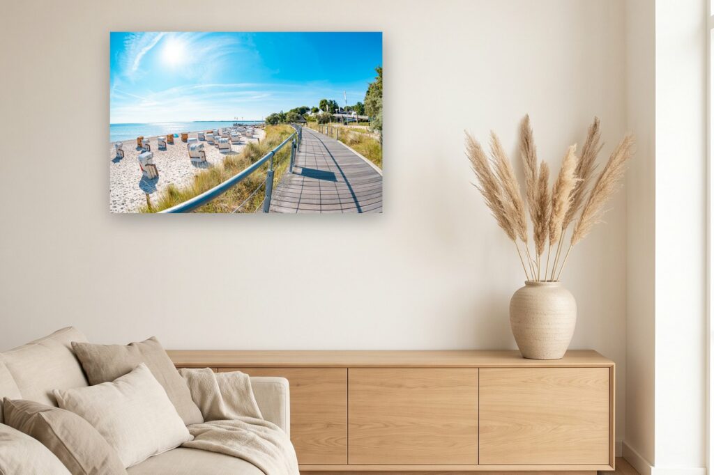 Leinwand Scharbeutz 20 als 120 x 80 cm Leinwand im Wohnzimmer