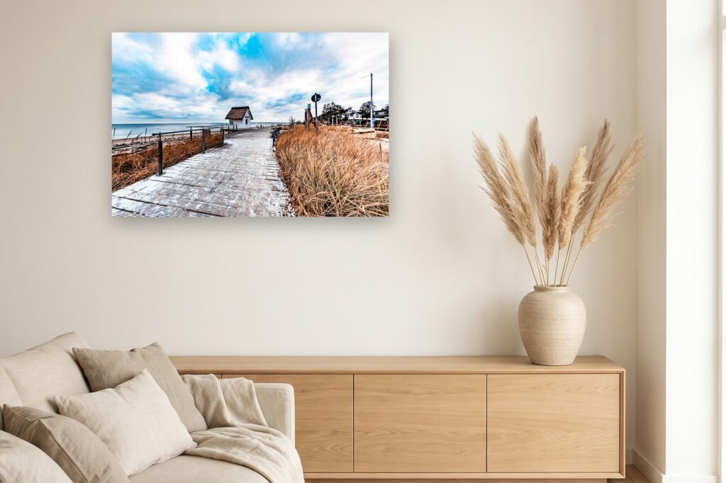Leinwand Scharbeutz 21 als 120 x 80 cm Leinwand im Wohnzimmer