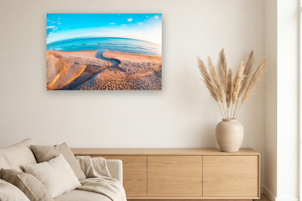 Leinwand Scharbeutz 3 als 120 x 80 cm Leinwand im Wohnzimmer
