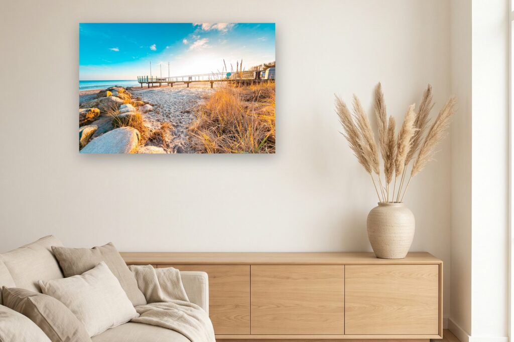 Leinwand Scharbeutz 4 als 120 x 80 cm Leinwand im Wohnzimmer