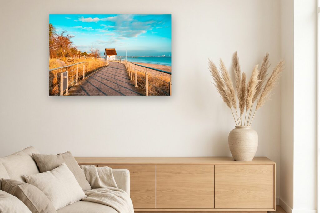 Leinwand Scharbeutz 5 als 120 x 80 cm Leinwand im Wohnzimmer