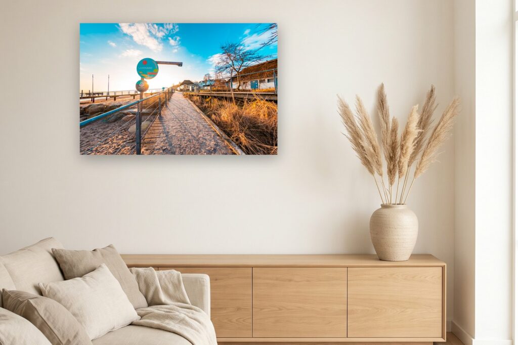 Leinwand Scharbeutz 6 als 120 x 80 cm Leinwand im Wohnzimmer