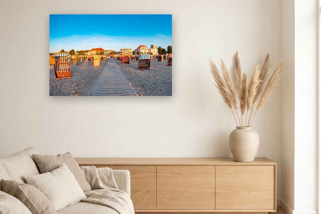 Leinwand Travemünde 11 als 120 x 80 cm Leinwand im Wohnzimmer