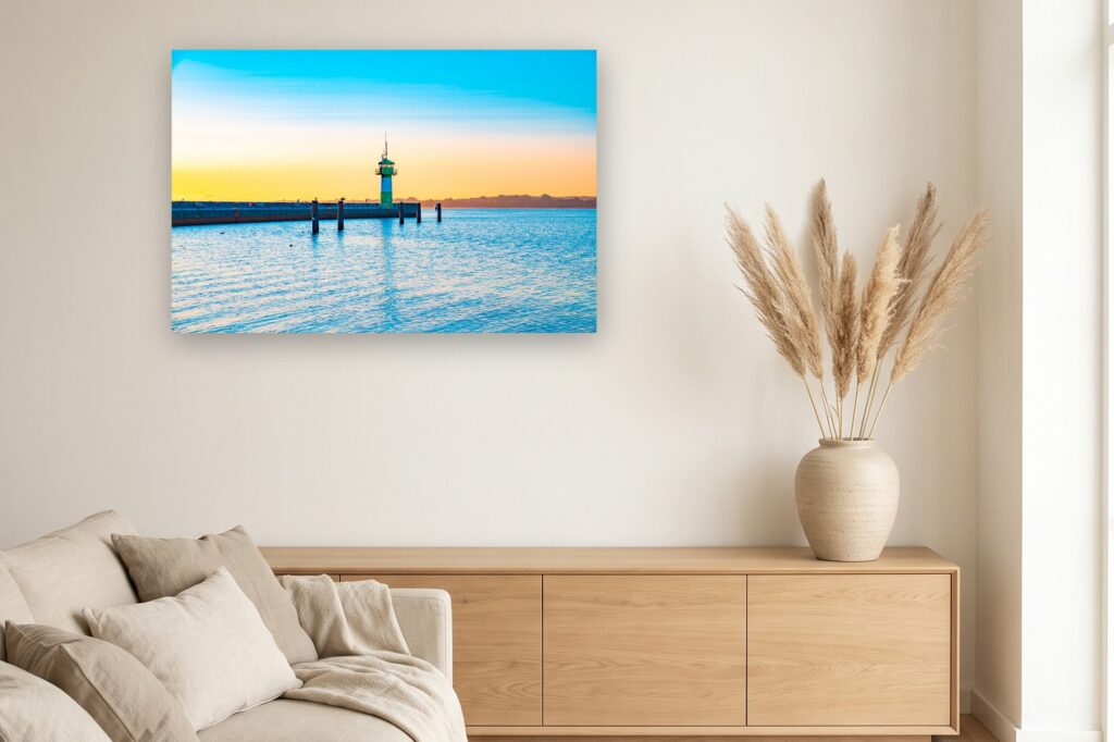 Leinwand Travemünde 13 als 120 x 80 cm Leinwand im Wohnzimmer