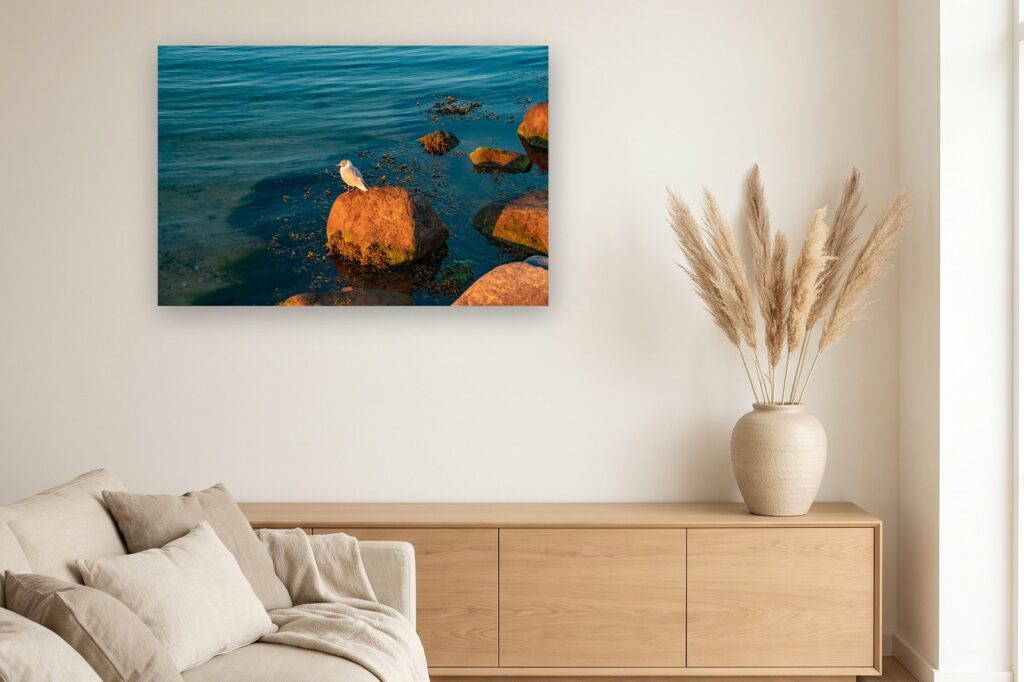Leinwand Travemünde 14 als 120 x 80 cm Leinwand im Wohnzimmer