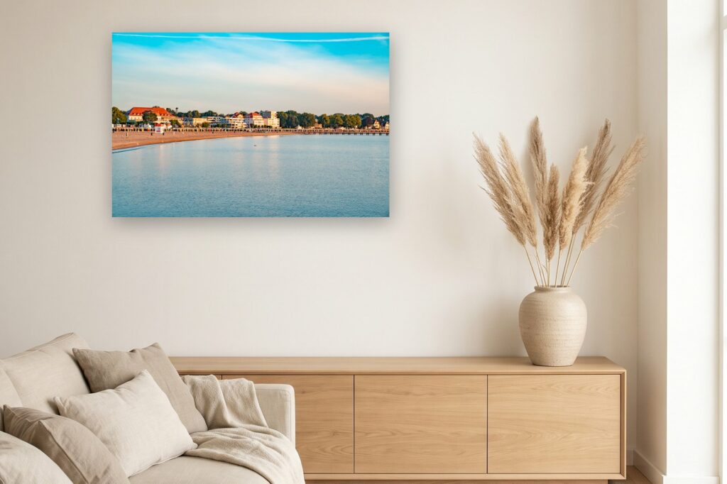 Leinwand Travemünde 15 als 120 x 80 cm Leinwand im Wohnzimmer