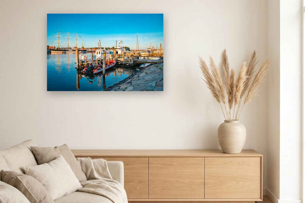 Leinwand Travemünde 18 als 120 x 80 cm Leinwand im Wohnzimmer