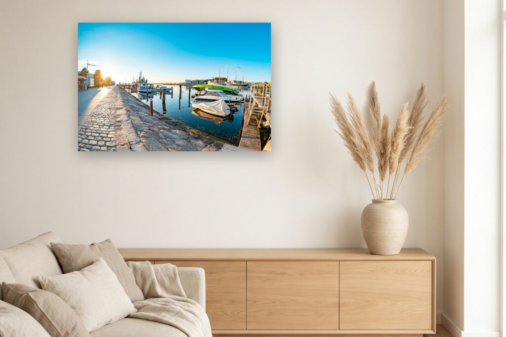 Leinwand Travemünde 19 als 120 x 80 cm Leinwand im Wohnzimmer