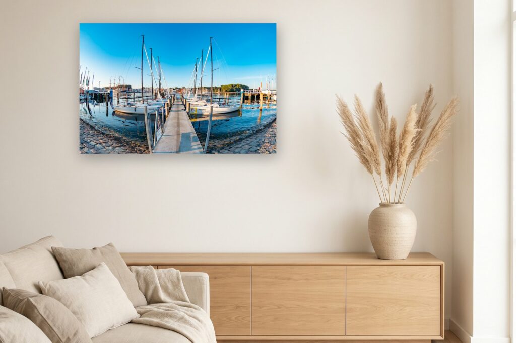 Leinwand Travemünde 20 als 120 x 80 cm Leinwand im Wohnzimmer