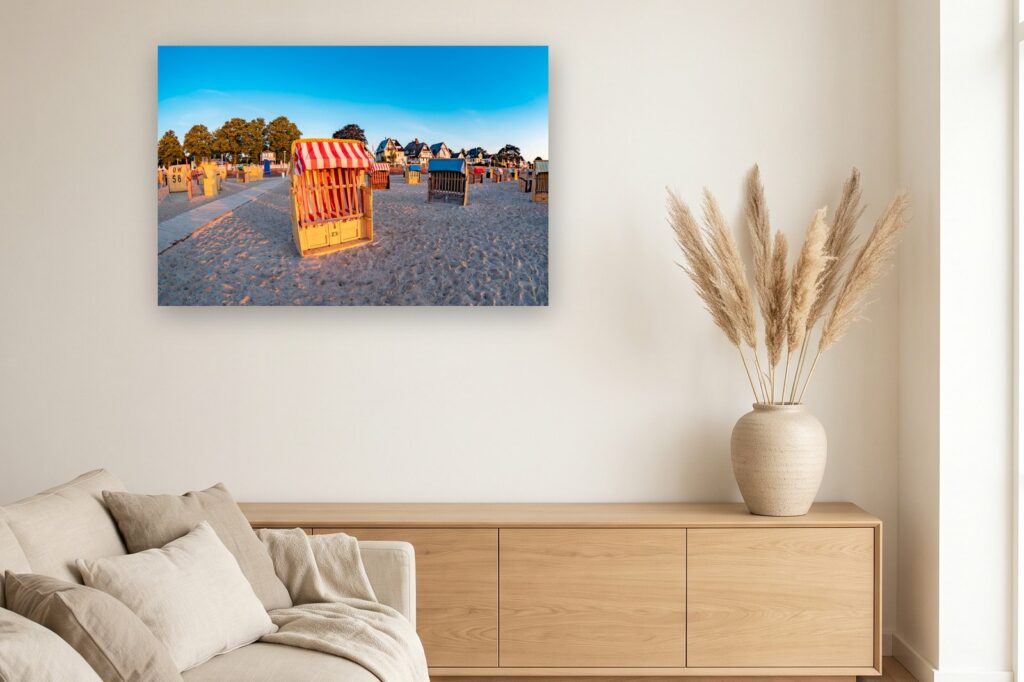 Leinwand Travemünde 9 als 120 x 80 cm Leinwand im Wohnzimmer