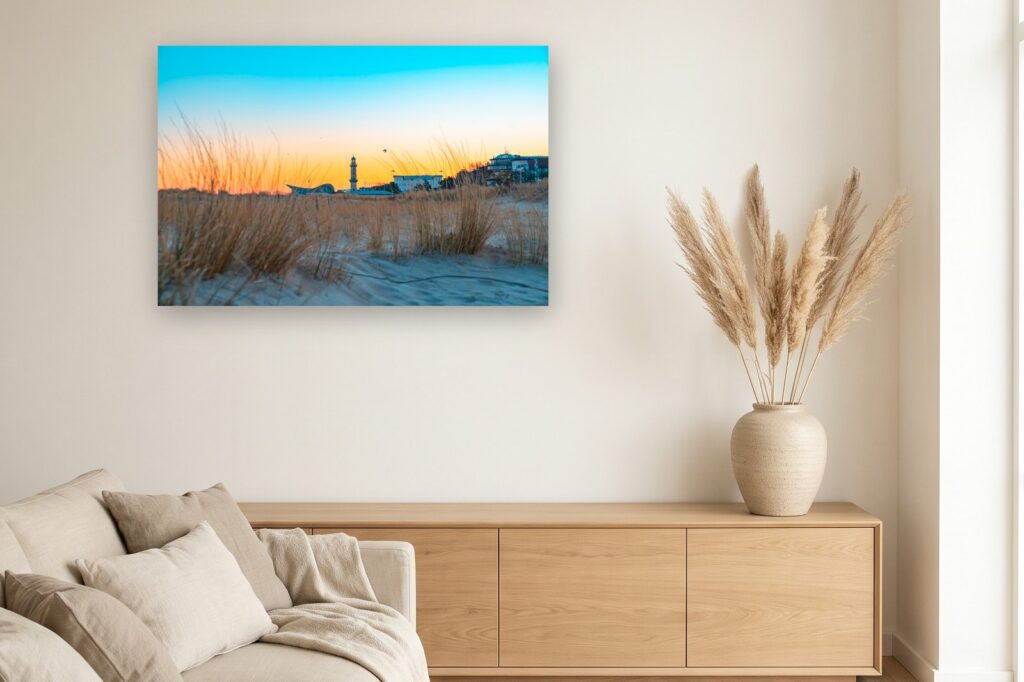 Leinwand Warnemünde 11 als 120 x 80 cm Leinwand im Wohnzimmer