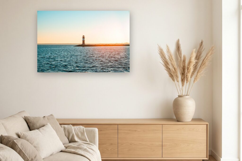 Leinwand Warnemünde 14 als 120 x 80 cm Leinwand im Wohnzimmer